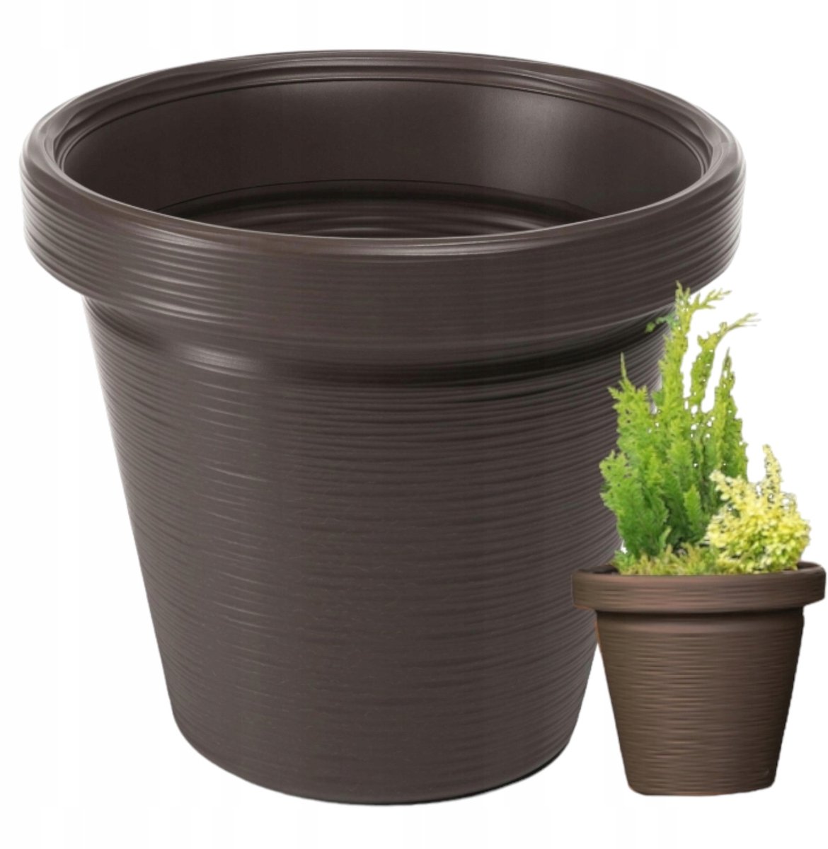 Grote bruine tuinpot 38 cm - Duurzaam en stijlvol