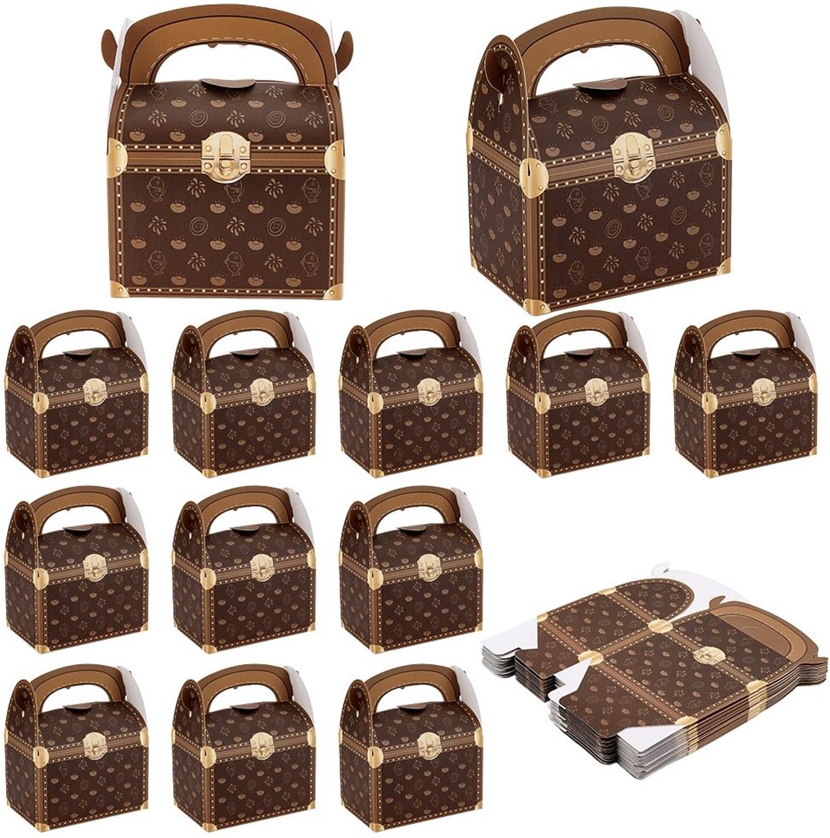 Dailygoods- Gift Verpakking Doos - 20 Stuks - Handtas Vorm - Gedrukt Papier - Snoep Verpakking - Bruiloft/Verjaardag - Maat 7x11x12,7 cm - Cadeauverpakking