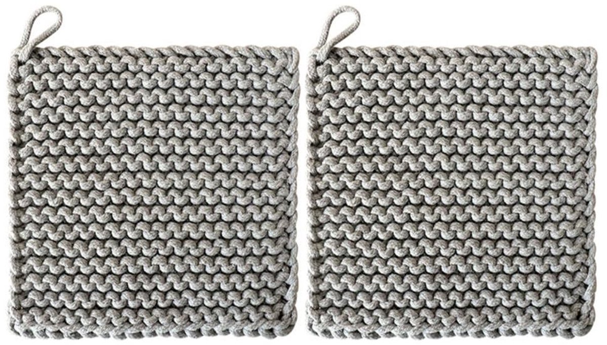 Dailygoods- Pannenlappen 2 Stuks - Hittebestendige Onderzetters - Katoenen Touw - Gehaakt - Sterke Taaiheid - Natuurlijke Schoonheid