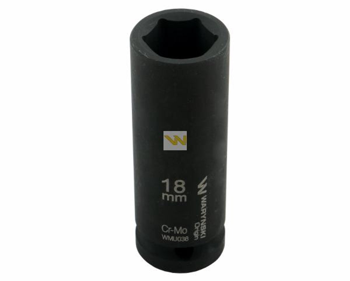 Lange slagdop 1/2" 18 mm zeskant, CrMo, DIN 3129
