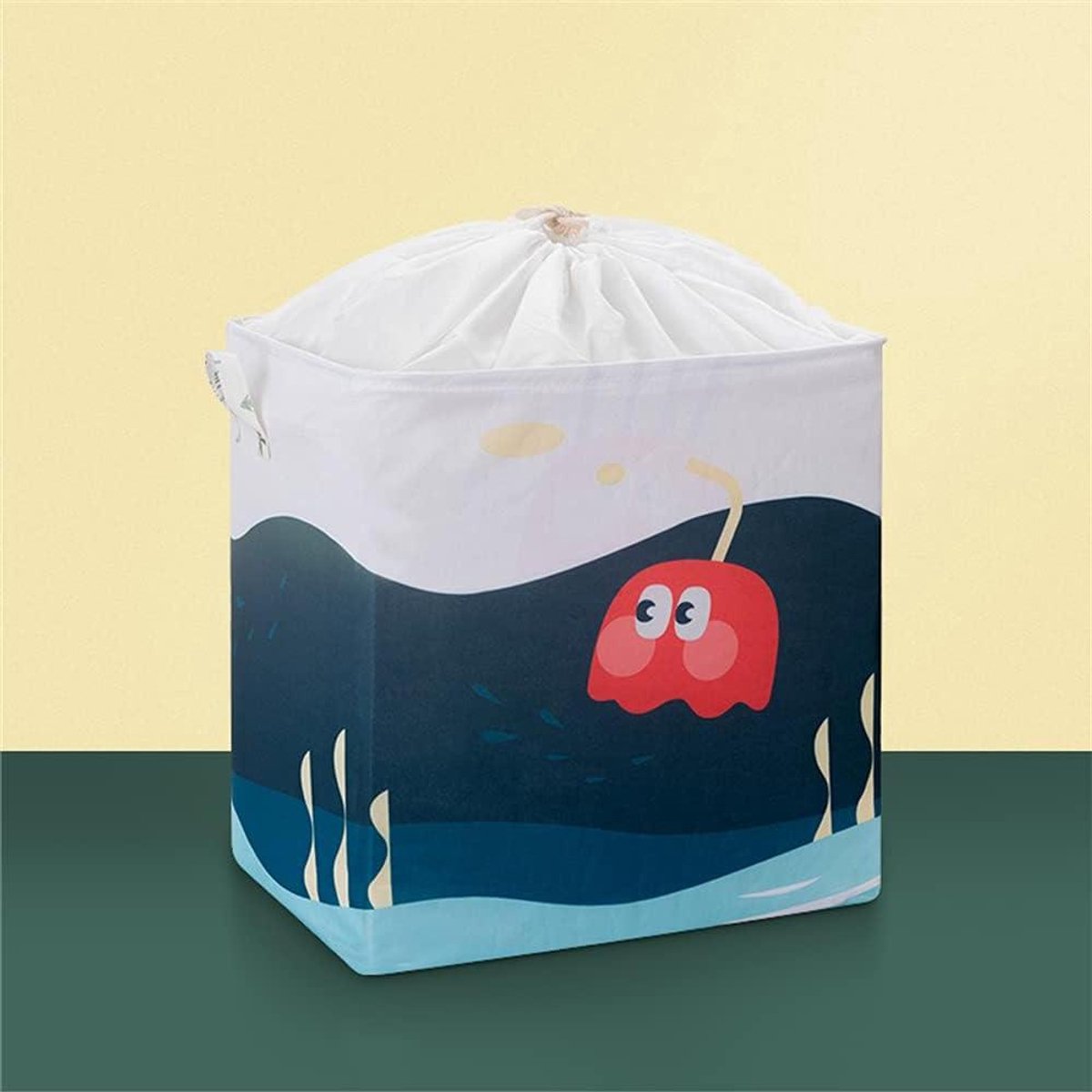 Opbergzakken - Katoen Linnen Mand - Kleding Opbergen - Ademend Vochtwerend - 48.5 x 38.5 x 55 cm - Octopus Bubble