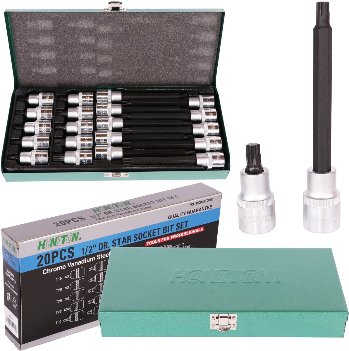 Honiton Torx Doppenset 1/2" T15-T60 20 Delen H4020