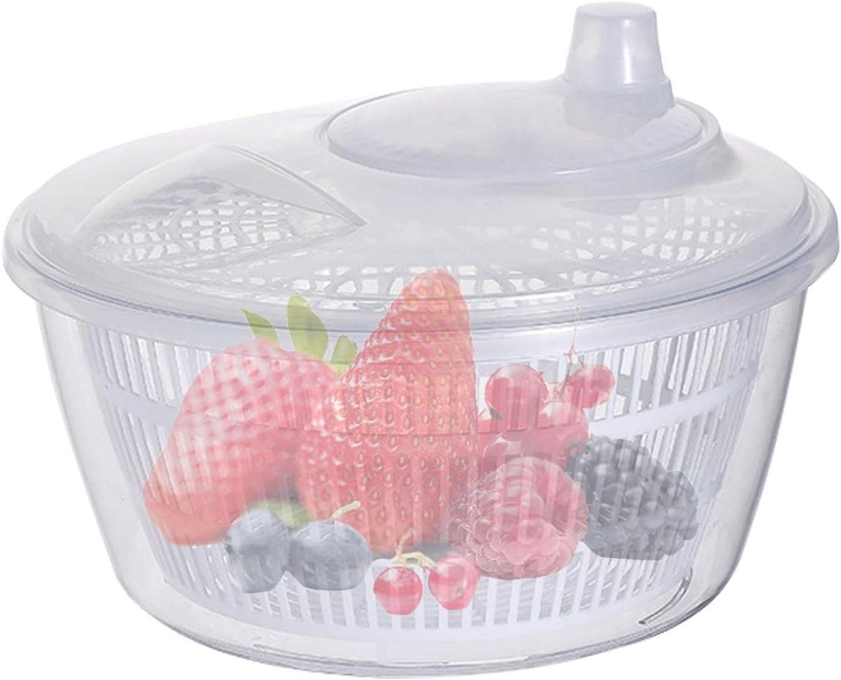 Slacentrifuge Groente Droger - Sla Wasser - Gezond Eten Bereiden - Praktische Afvoeropening - 228 cm Lengte - Wit