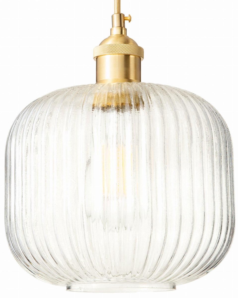 Gouden Glazen Hanglamp Torino Transparant 20cm E27