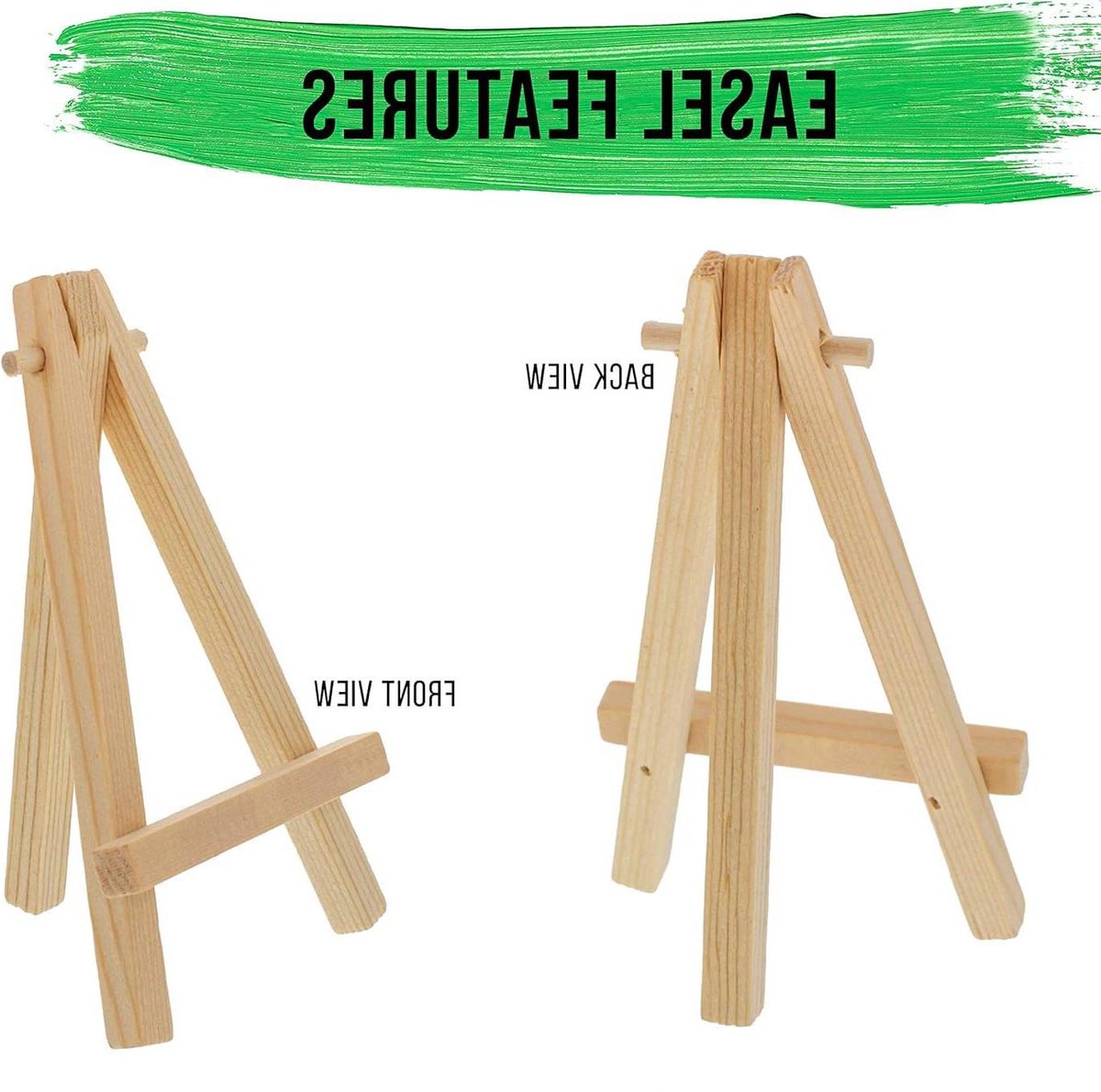 Houten Statief - Display Stand - Foto's Tonen - Herbruikbaar Mini - 7.9x11.8in - Natuurlijk