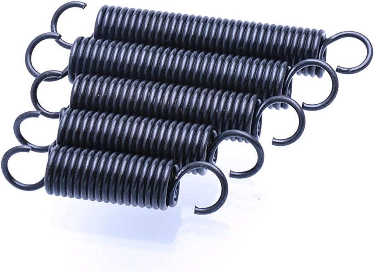 Verlengingsveren - Dubbele Haak - Onderdelen Vervangen - Veerstaal Materiaal - 12x9x25-90mm - Zilverkleurig