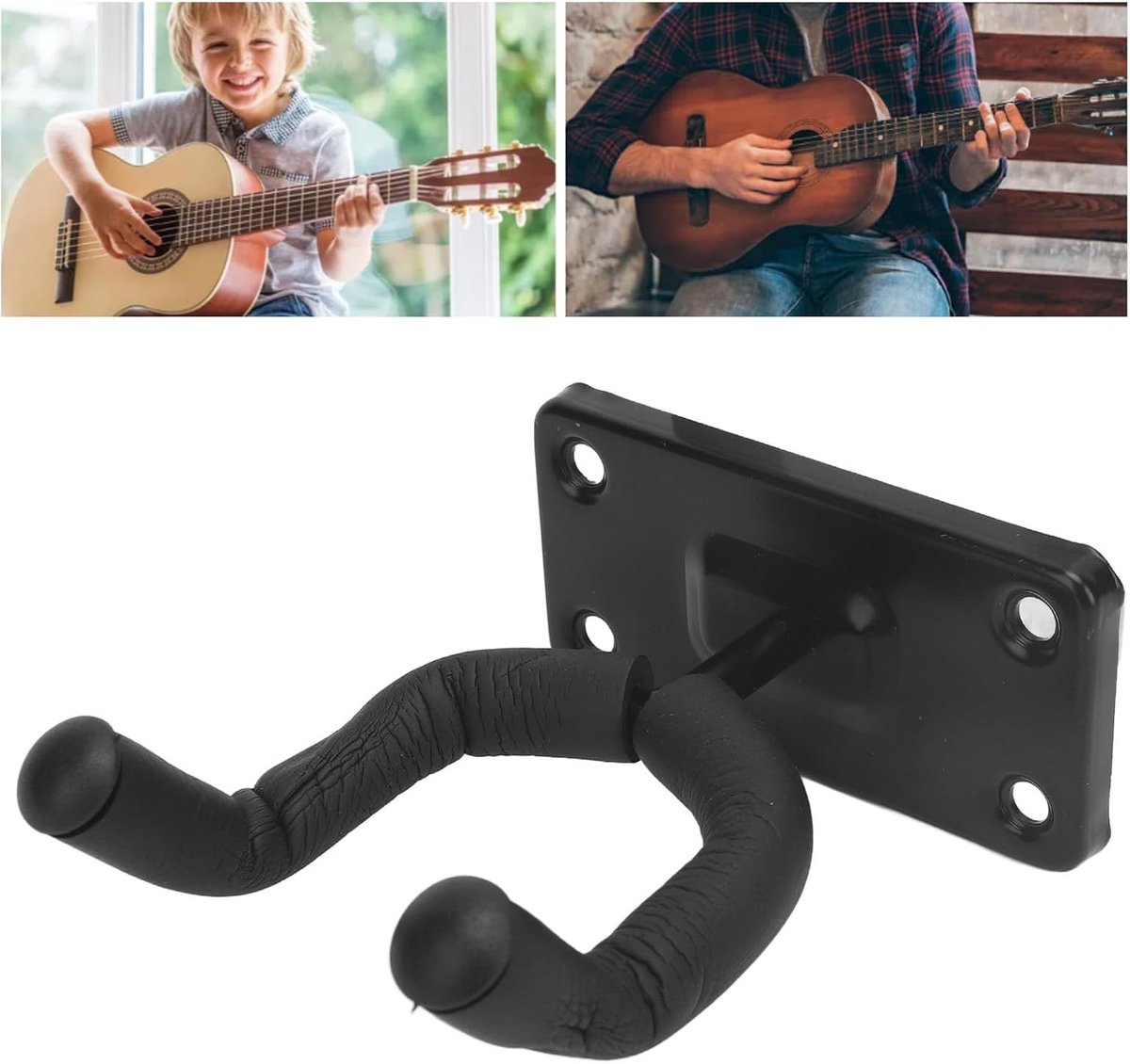 Muziekinstrument Hanger - Muurbeugel Instrument - Veilige Opslag - Zachte Bescherming - 13x13x6 cm - Zwart