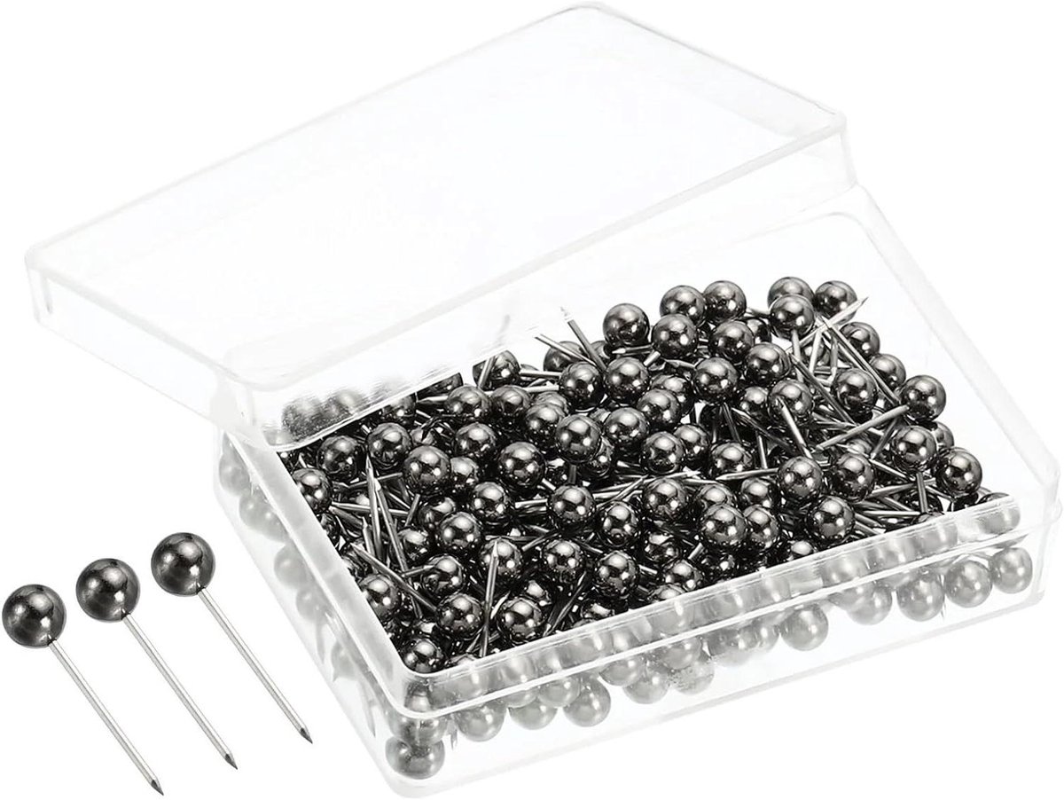 Duwspelden 200 stuks - Kaartspijkers Pinnen - Decoreren en Organiseren - Stalen Punt - 4x15mm - Black Gold
