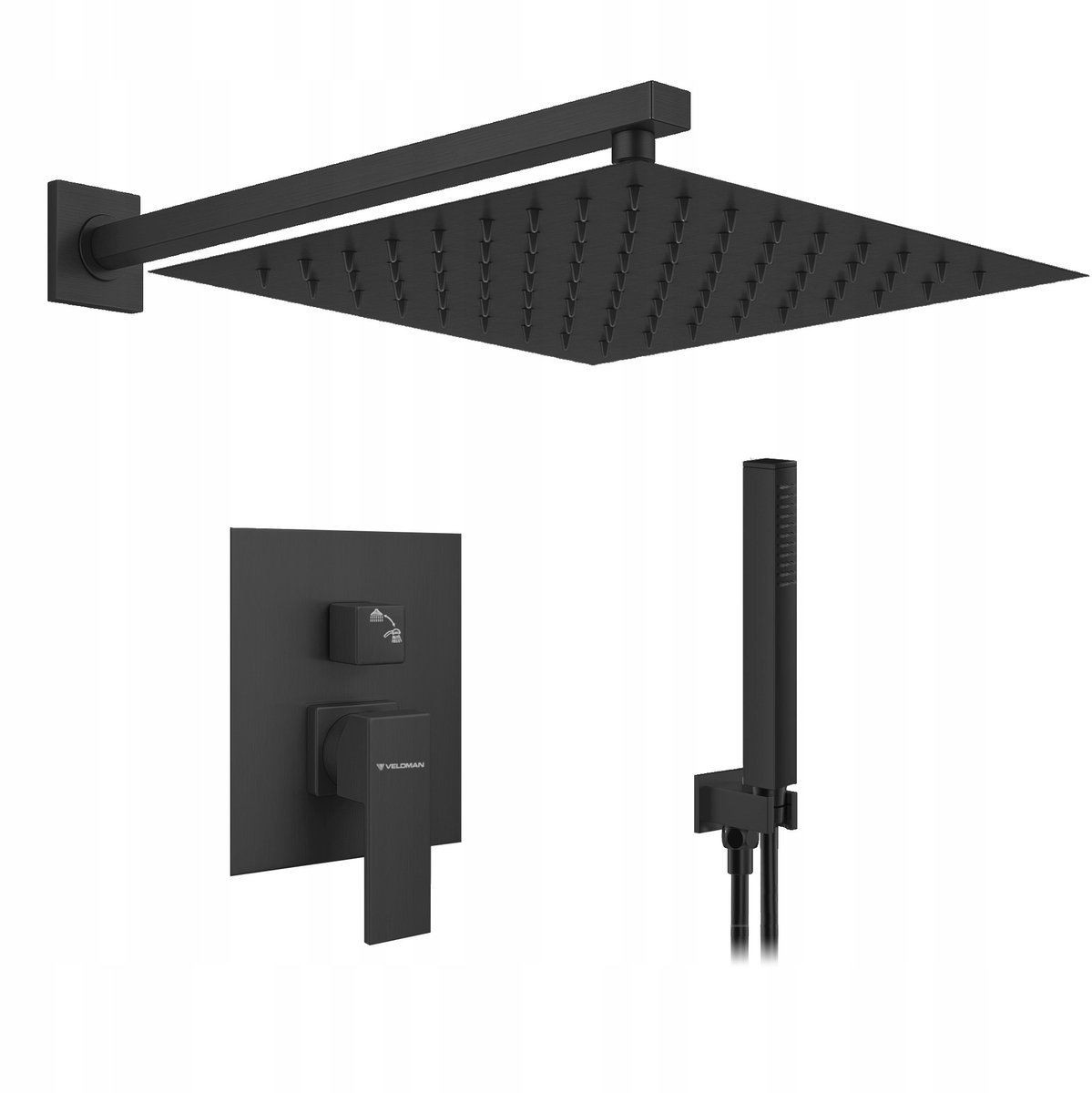 Veldman Quadro Black Doucheset Inbouw - Zwart Mat