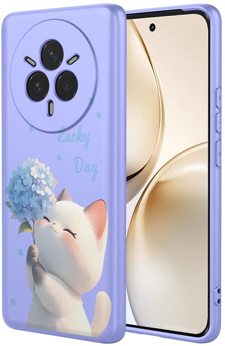 Dailygoods- Beschermhoes Schokbestendig - Siliconen Hoes - Ultradun - Krasbestendig - Elegant Patroon - Compatibel met Realme 14 Pro+/Pro Plus - Telefoonhoes
