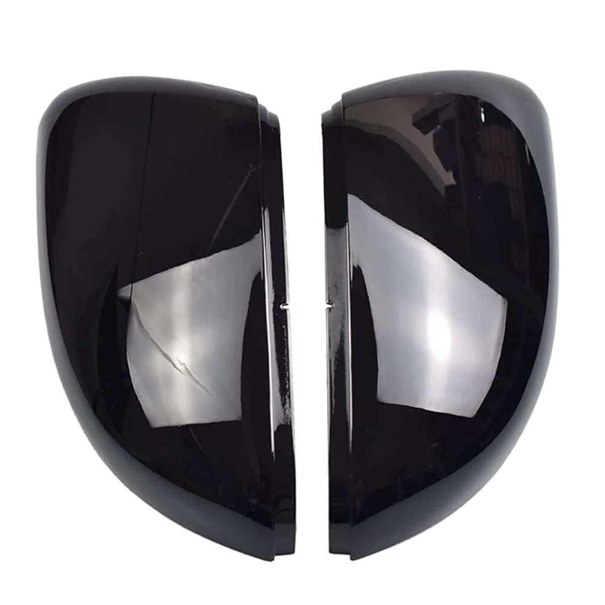 Dailygoods- Achteruitkijkspiegelafdekking Glanzend Zwart - Achteruitkijkspiegel Cover - ABS - Compatibel met V/*W GOLF 6 GTI R20 - 2 Stuks - Eenvoudig te Installeren - Spiegelkap