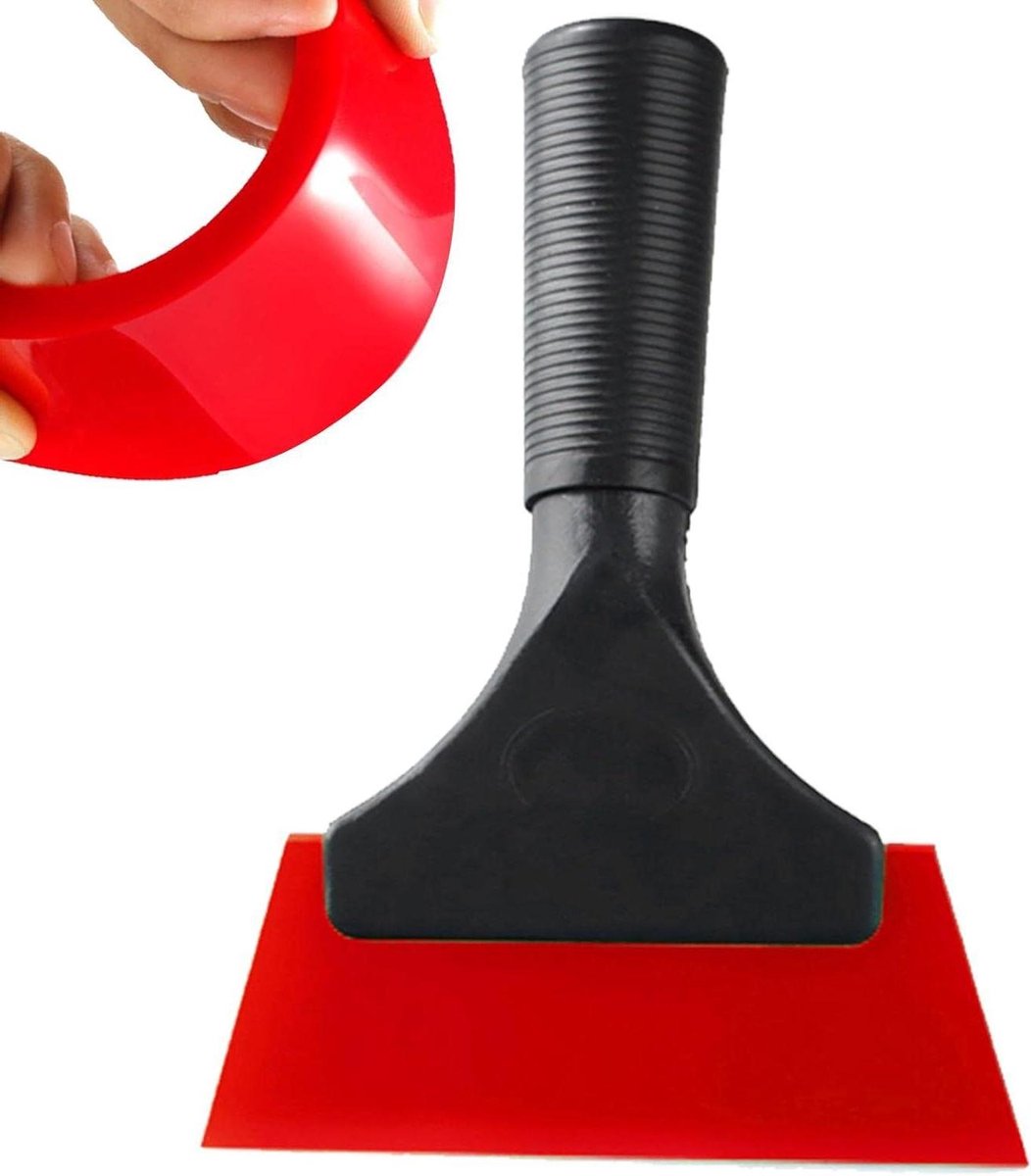 Glas Wisser - Raamreiniger Zuigmond - Streeploos Reinigen - Flexibel Siliconen Blad - 25 cm - Rood