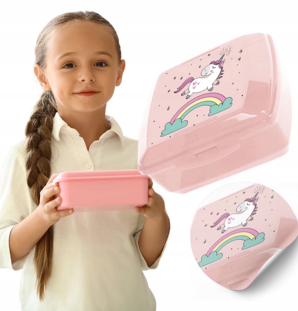 Lunchbox Eenhoorn Pastel Roze - BPA-vrij - Kinderen