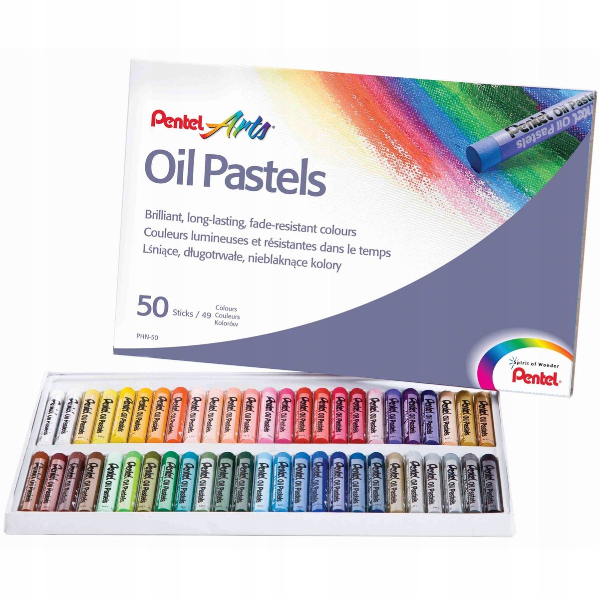 Pentel Oliepastels Set - 49 Levendige Kleuren voor Kunstenaars