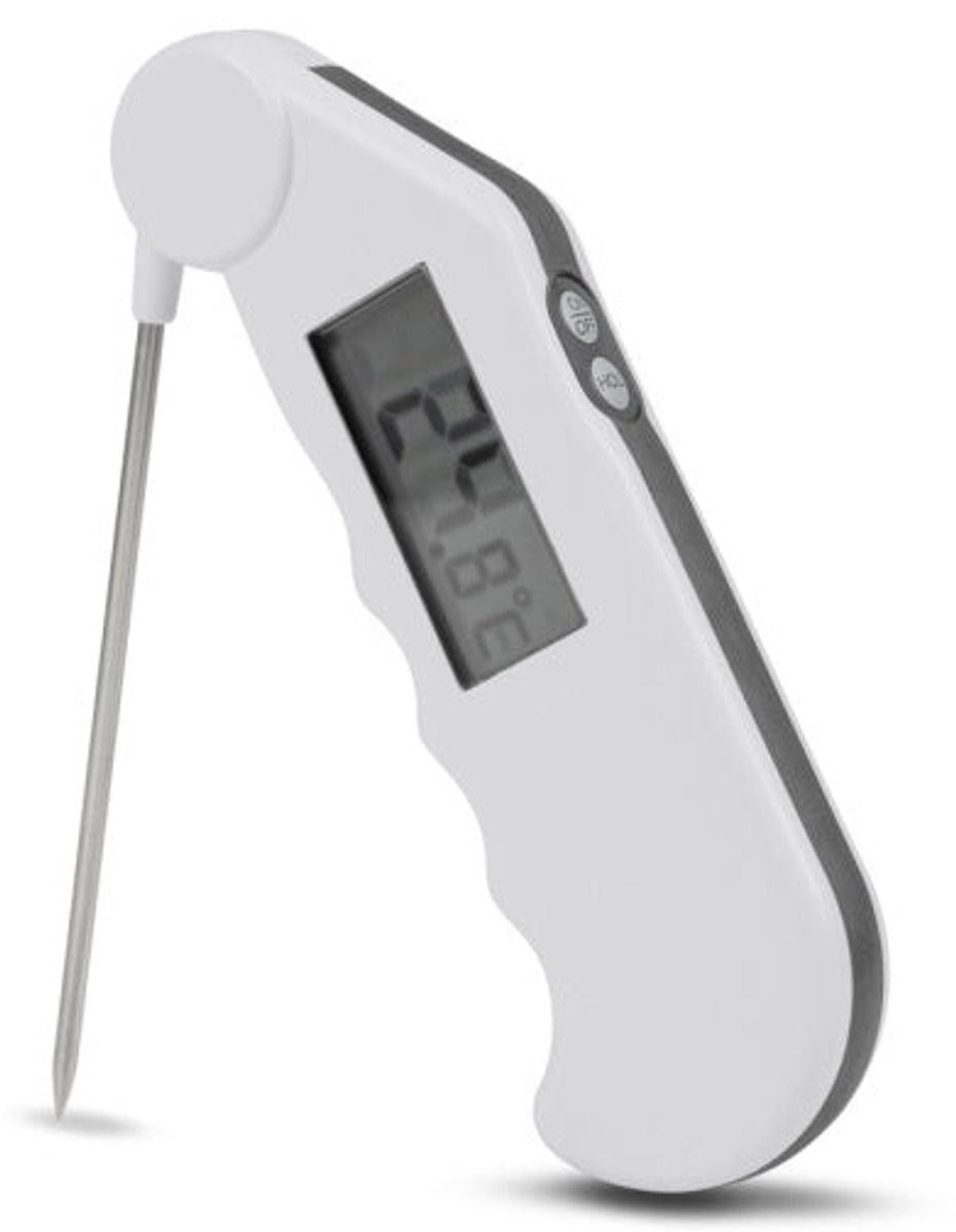 Gourmet Thermometer waterbestendige thermometer met opvouwbare meetprobe -Wit