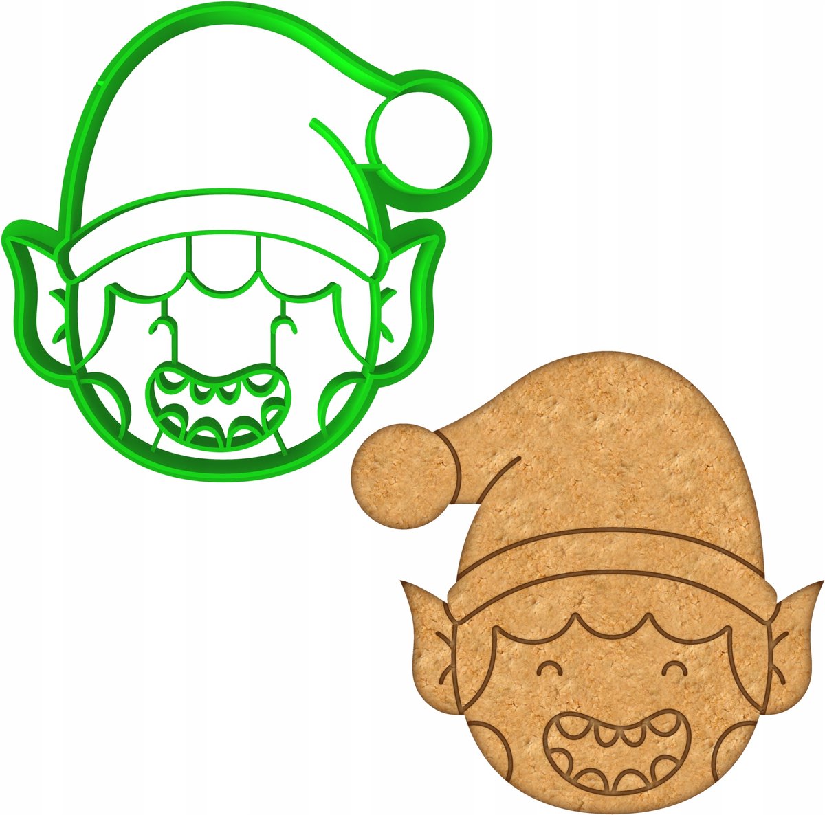 Koekjesvorm Elf - Kerstmis Bakvorm - 8cm PETG Plastic
