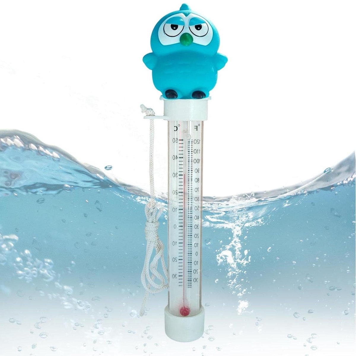 Zwembadthermometer Drijvend - Watermeter Cartoon - Temperatuur Bewaken - Gemakkelijk Leesbaar - 20 Centimeter - Uil