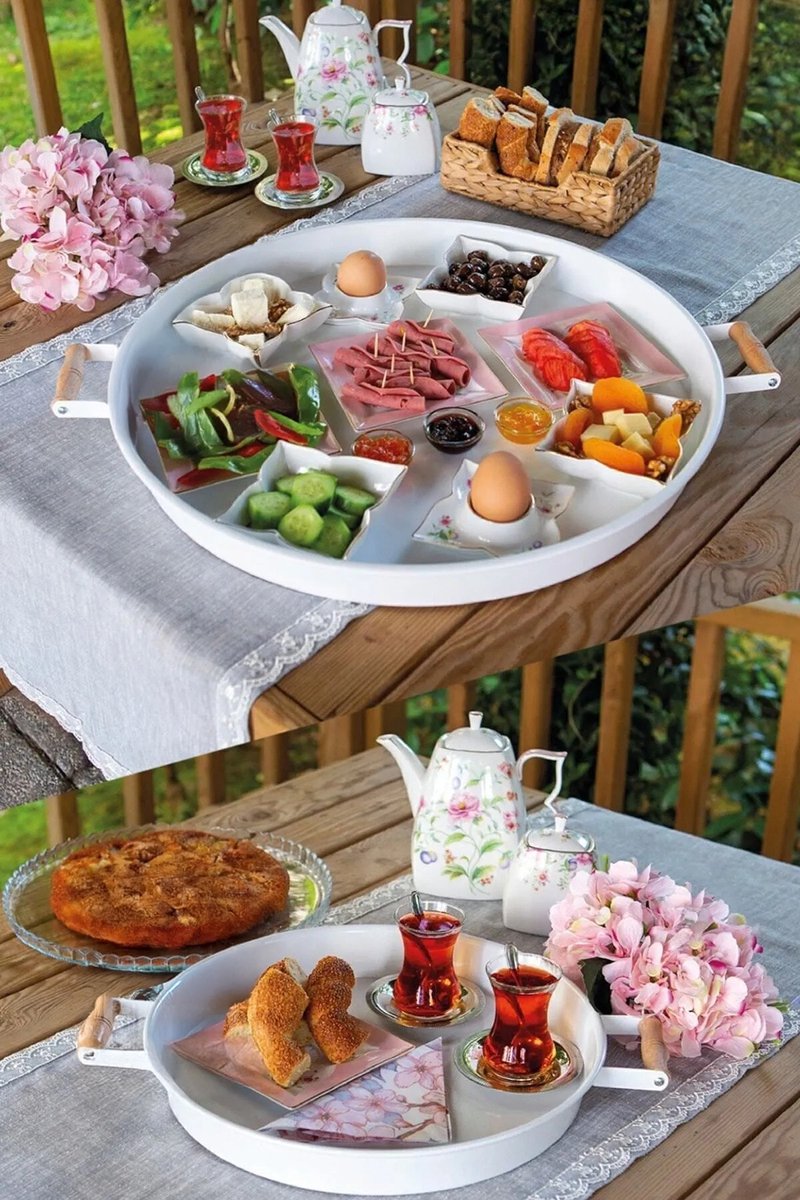 Asir - Dienbladenset (2 stuks) - Wit - 100% METAAL - 52 x 52 x 5 cm