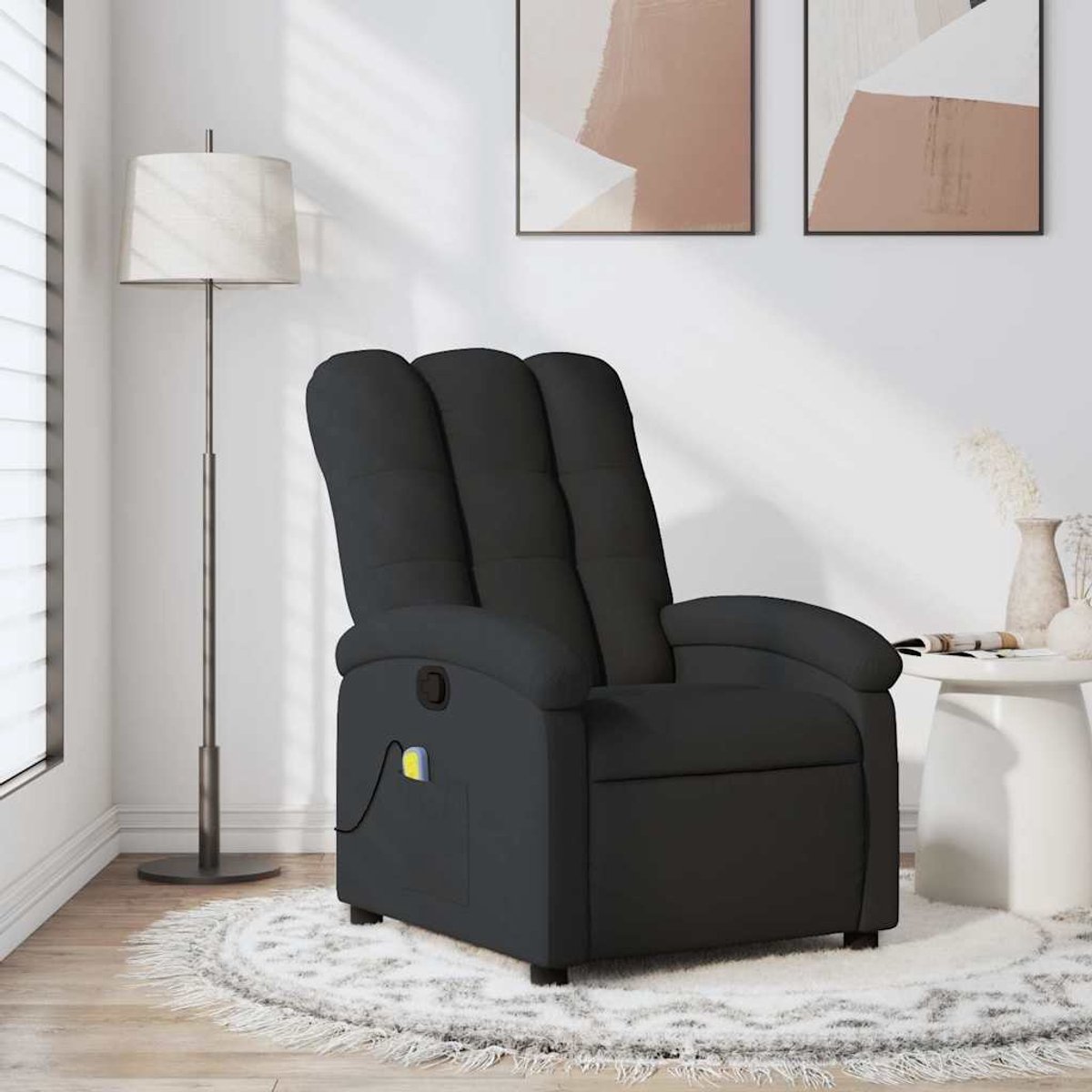 vidaXL Massagestoel - met - zwarte - stof
