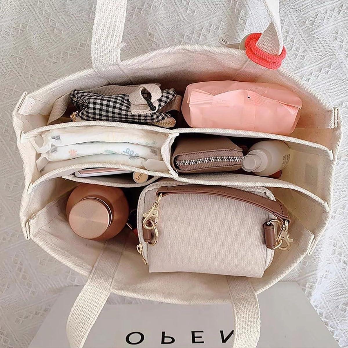 Canvas Handtas - Schoudertas Tote - Dagelijks Gebruik - Multi-Pocket Organisatie