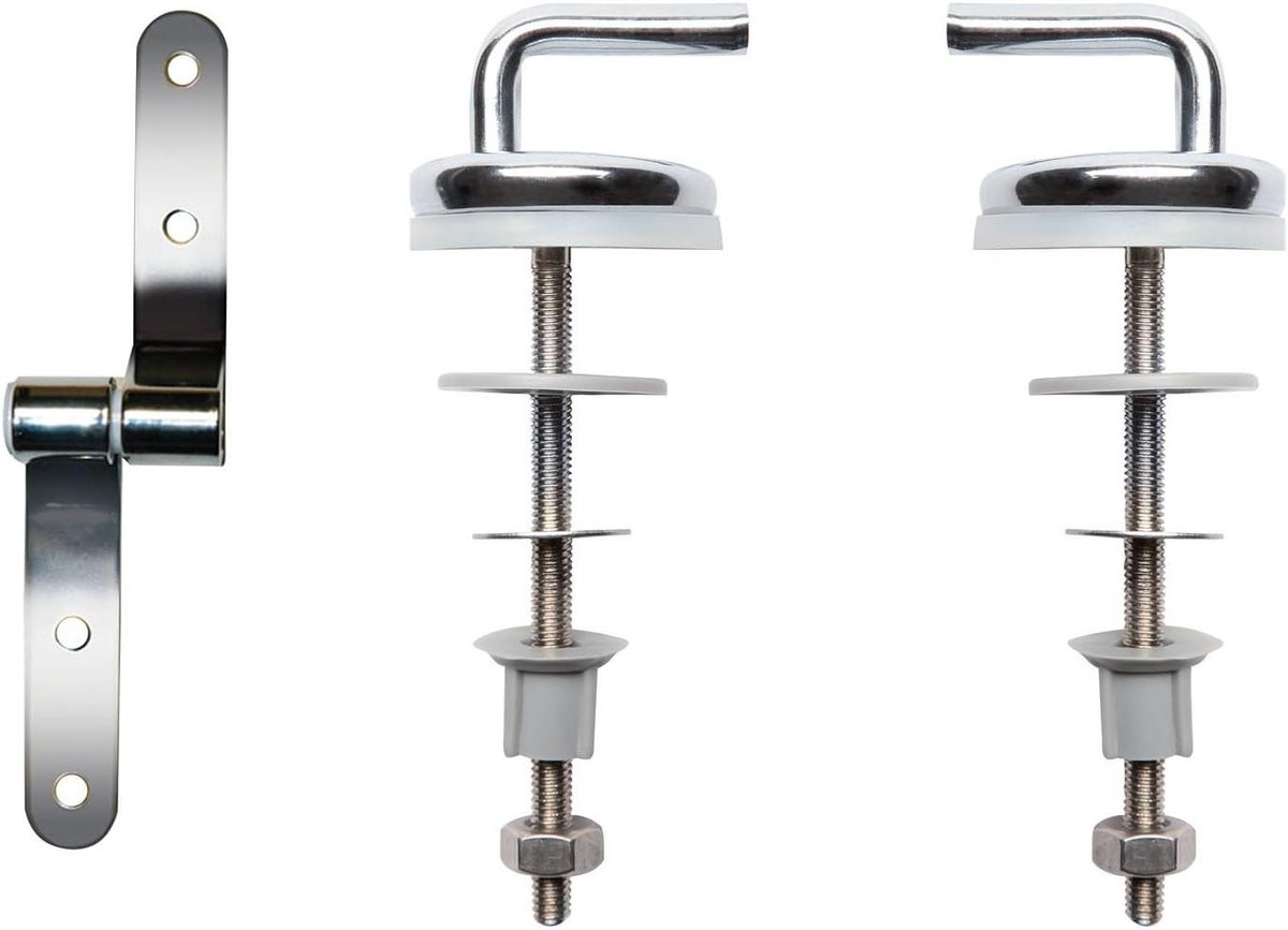 Bevestigingsset Toiletzitting - Roestvrij staal - Montage Toilet - Anti-corrosie - 1 Set - Grijs
