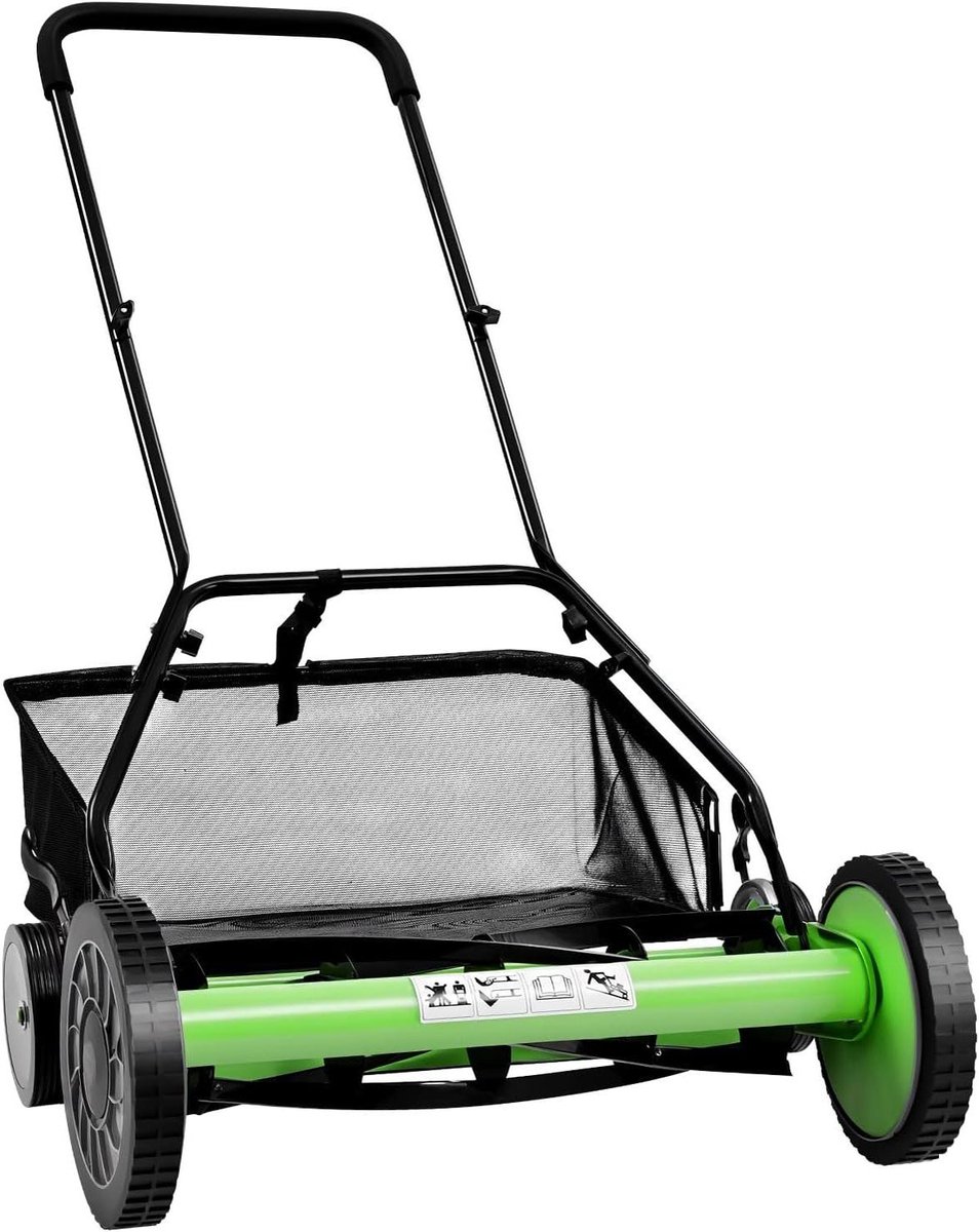 Handgrasmaaier - Handmaaier Gazon - Gazon Onderhoud - 5 Scherpe Bladen - 50 cm Snijdbreedte - Groen