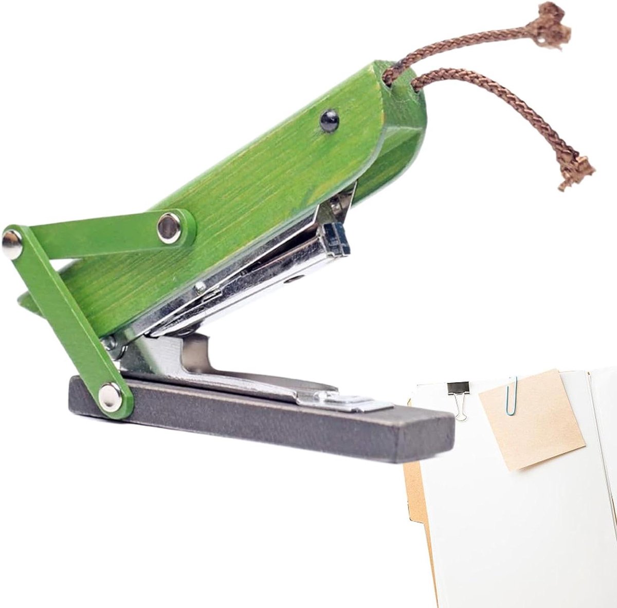 Nietmachine Bureau - Handnietmachine Kantoor - Documenten Organiseren - Draaibare Kop - 13.5 cm - Houtkleur