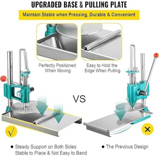 Deegroller Persmachine - Pastamachine Deegvel - Bakken en Pizza Maken - Roestvrij Staal - 20 cm - Zilver van Merkloos — afbeelding 3