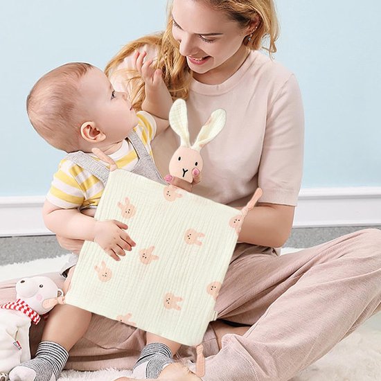 Comfortabele kinderhanddoek - katoenen veiligheidsdeken, ademende rustgevende handdoek - Mooie katoenen veiligheidsdeken voor jongens en meisjes — afbeelding 4