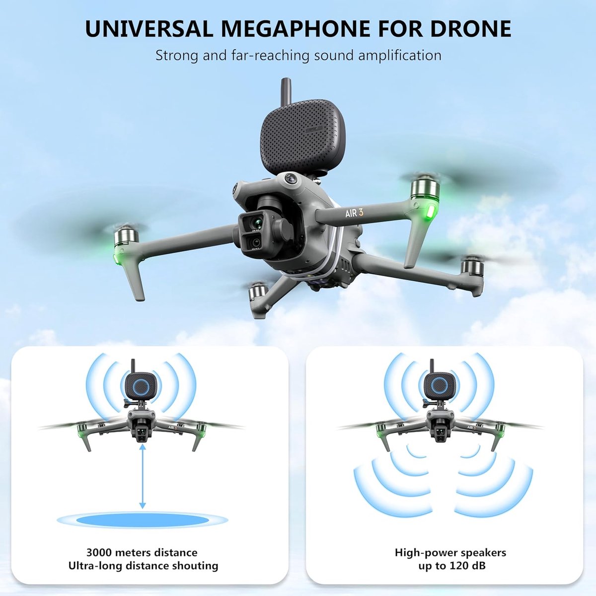 STARTRC Drone-megafoon voor mavic 3-serie, Air 3S, Mavic 2, Pro, Avata en Holy Stone drone, RC Quadcopter, universele draagbare storingsvrije real-time luidspreker – foto 5