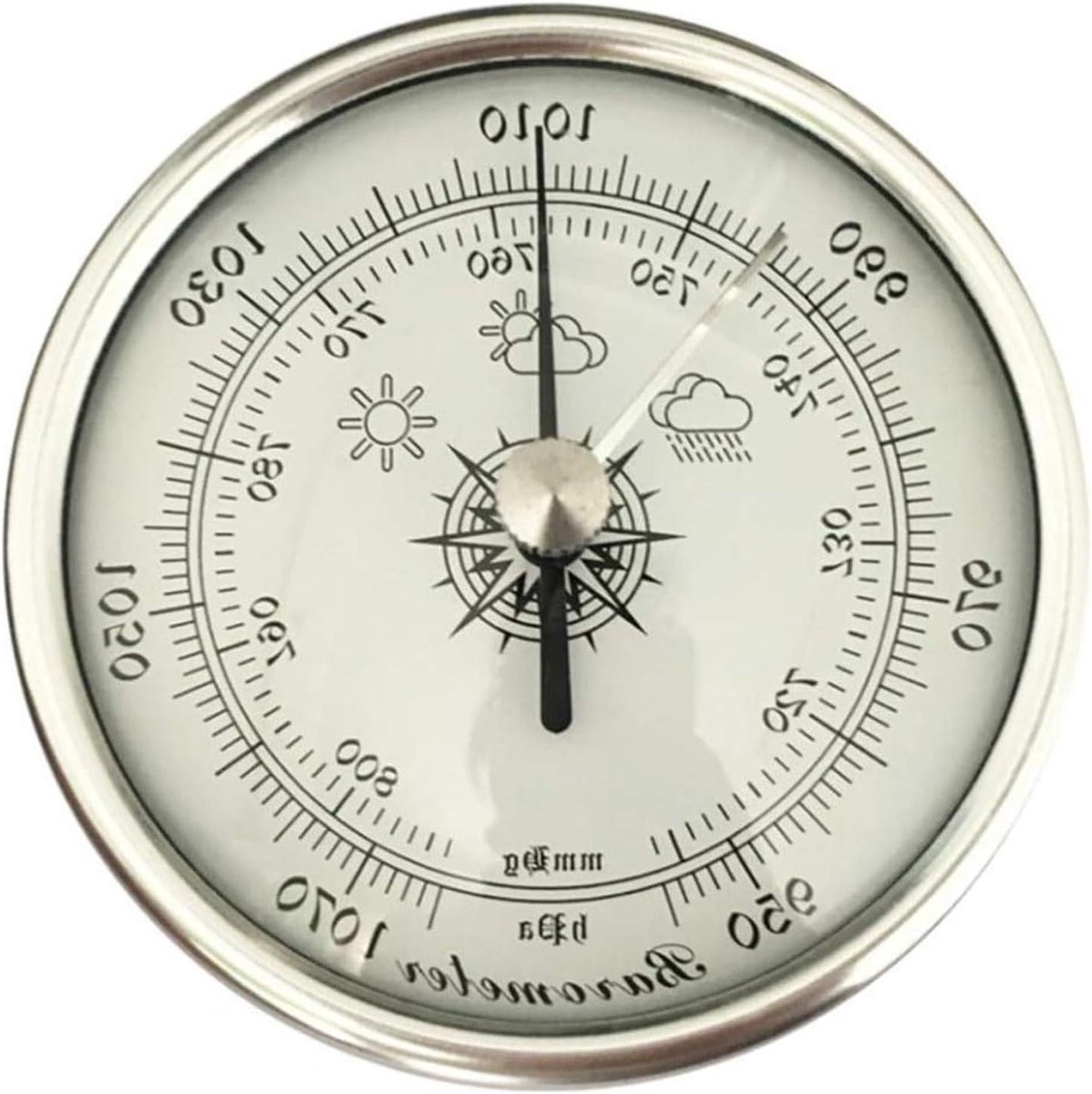 Analoge barometer, analoge aneroïde barometer Diameter ronde visbarometer met PE-rubber 72 mm
