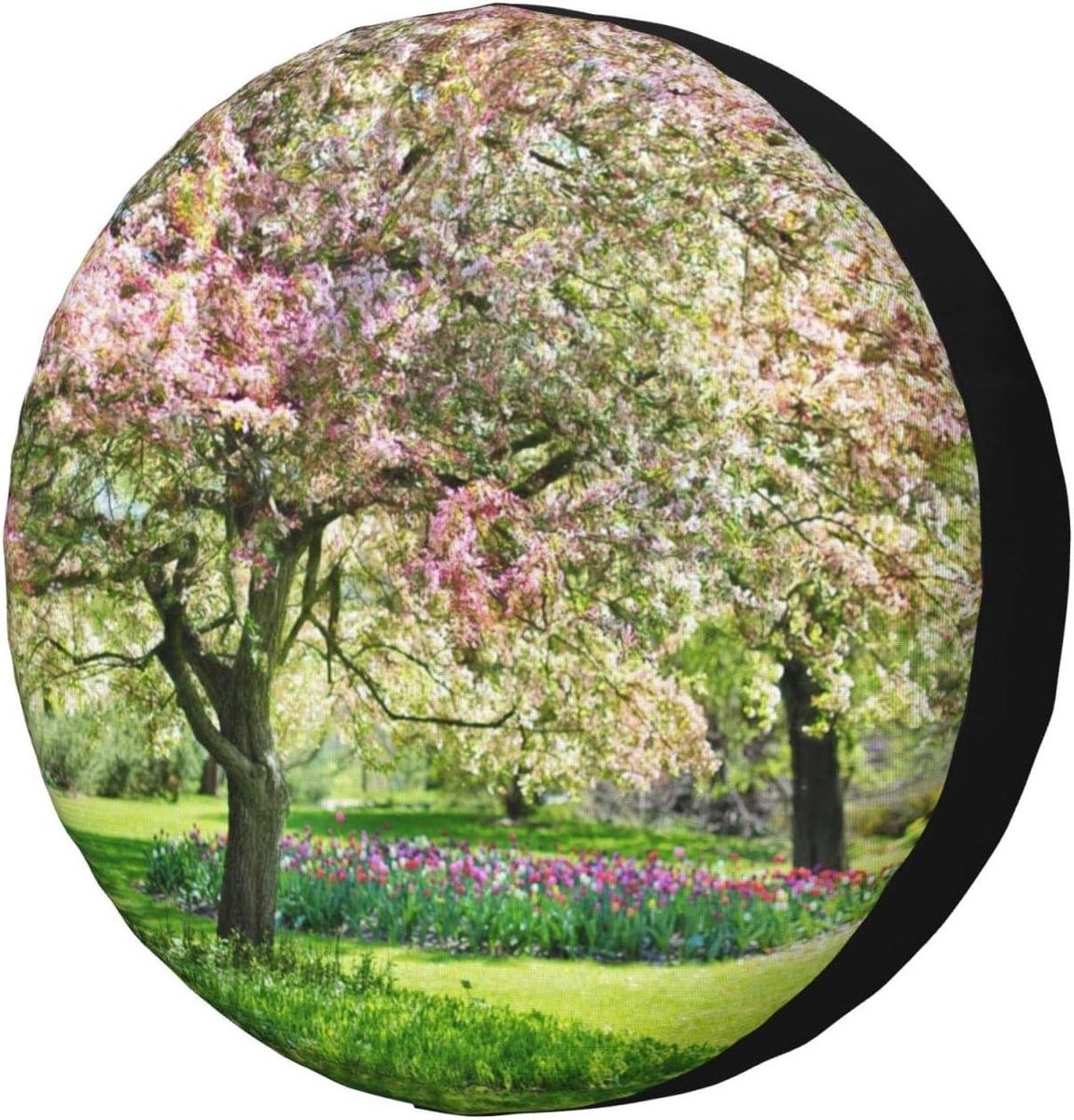 Reservewielhoes - Bandbeschermer - Voertuig Beschermen - Uniek Bloemendessin - 16 Inch - Zwart