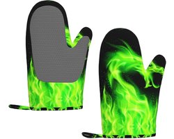 Chinese Dragon Print BBQ Handschoenen, Hittebestendige Siliconen Grillen Handschoenen, Keuken Ovenwanten, voor Barbecue, Koken