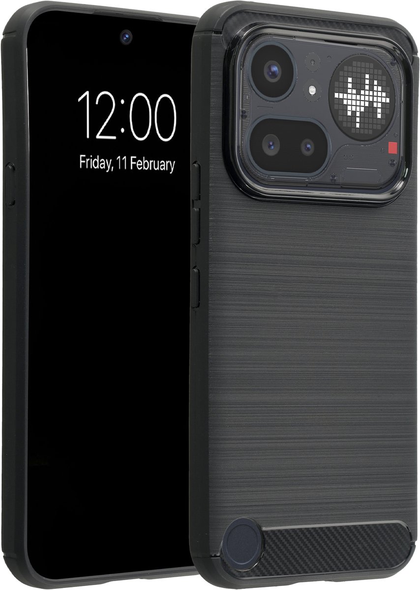 imoshion Hoesje - Geschikt voor Nothing Phone (4a) Pro - Brushed Backcover - Zwart