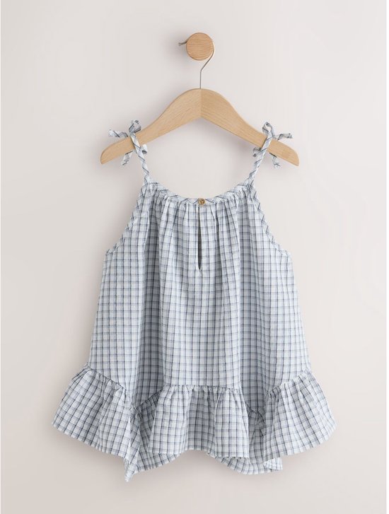 Next - Meisjes - Blouse met bandjes en asymmetrische zoom - Blauw