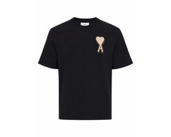 AMI Alexandre Mattiussi T-shirt zwart met Place des Victoires-rugprint unisex - XXL