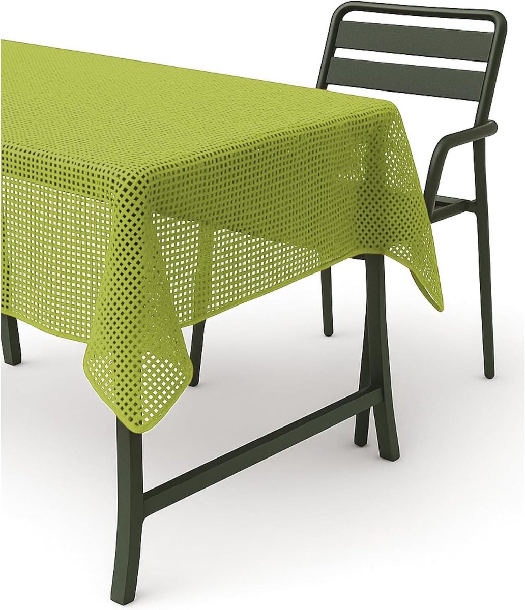 Tuintafelkleed - Tafelkleed buiten - Bescherming tafelblad - Afwasbaar en weerbestendig - 130 x 160 cm - Groen