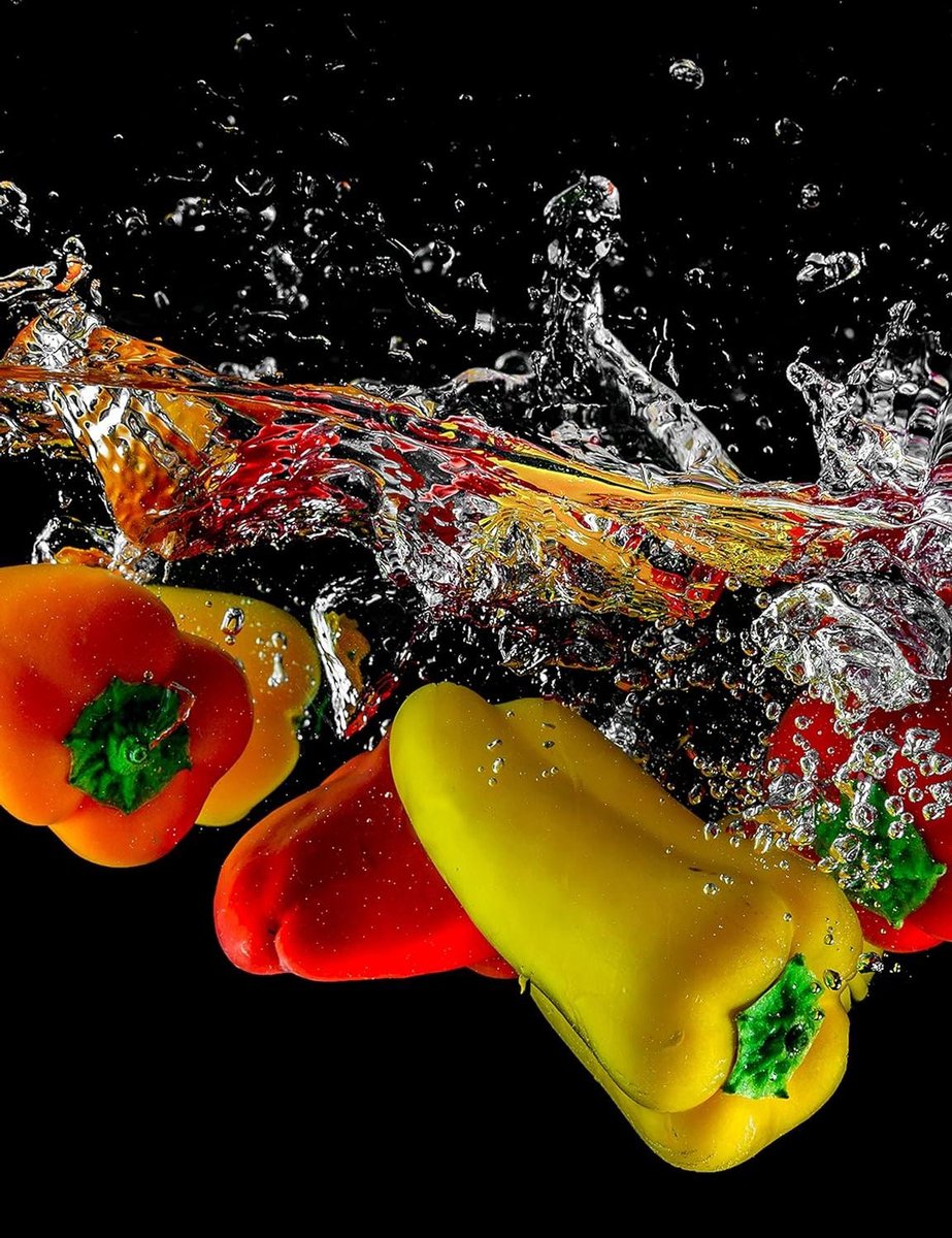 Kookplaat Afdekplaat Fornuisbeschermer Spatscherm Koken en keukenwerk 4mm dik acrylglas 40 x 52 cm Paprika's