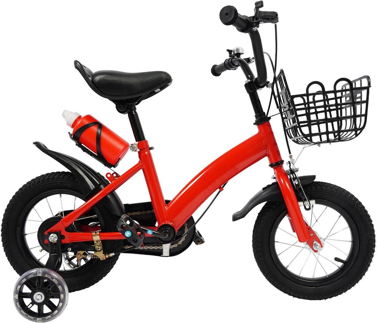 Kinderfiets - Loopfiets - Leren Fietsen - Verstelbaar Zadel - 12 inch - Rood