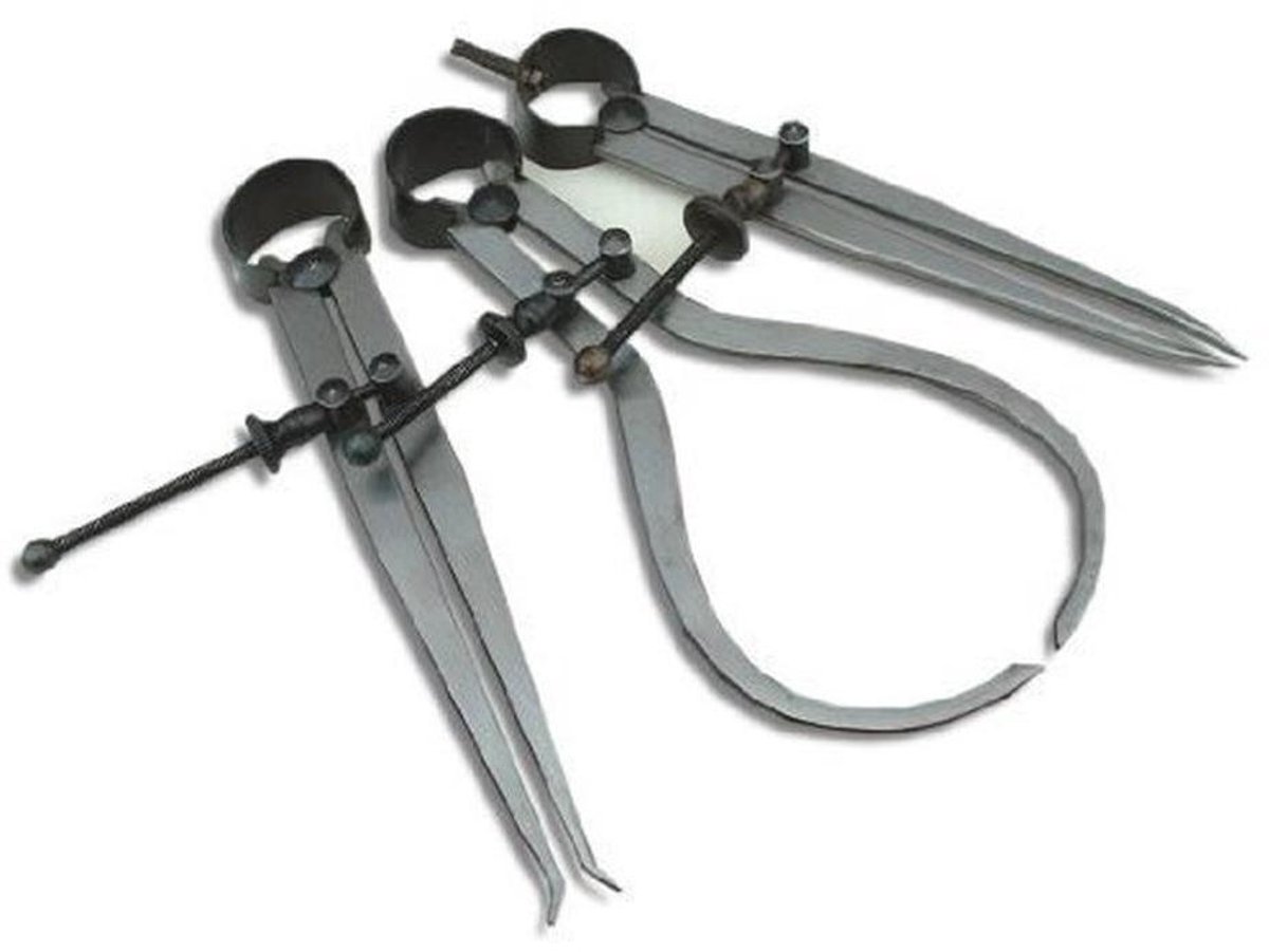 Veerschoonset - Meetgereedschap - Precisie Meten - Gepolijst Staal - 180 mm Opening - Zilverkleurig