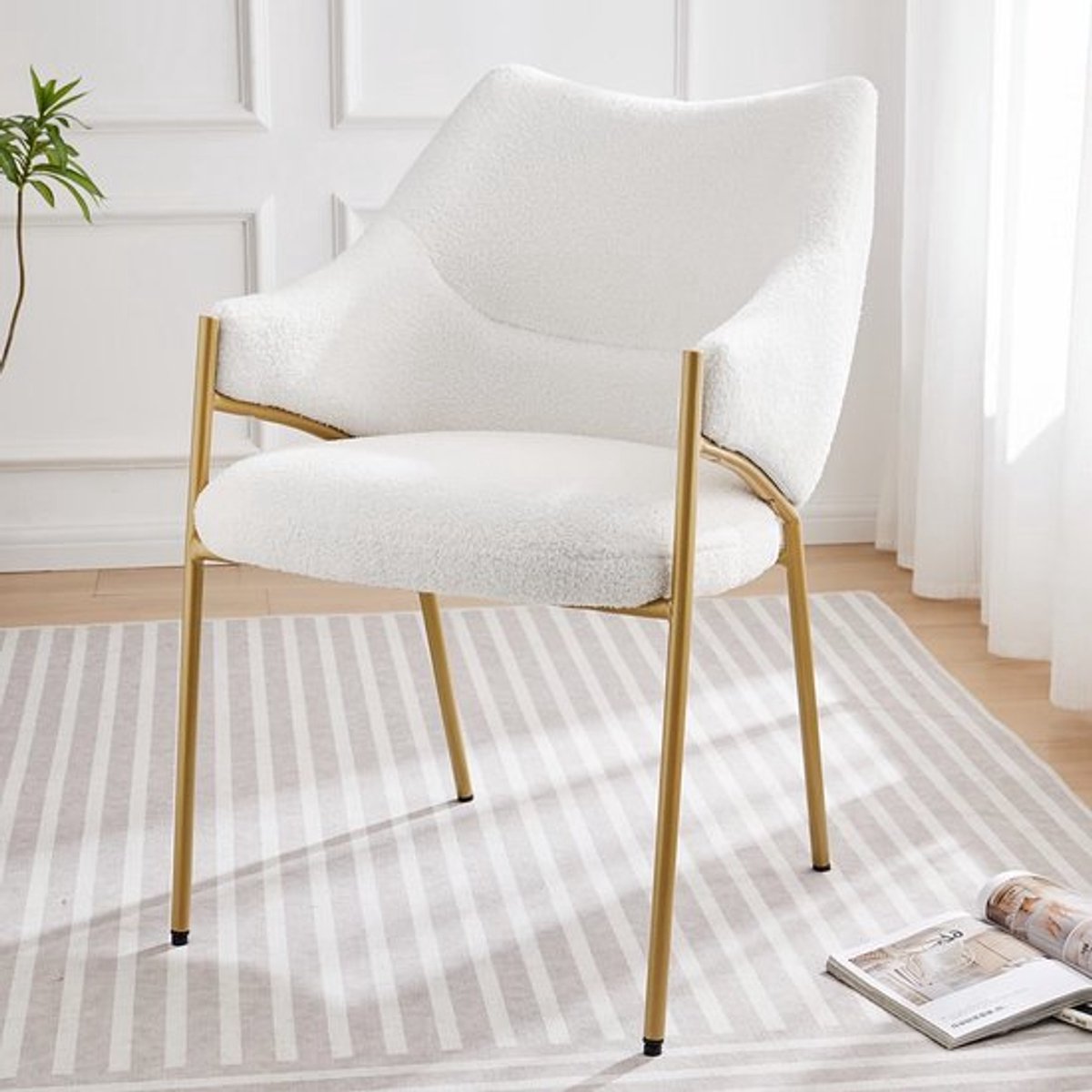 Armstoel – Eetkamerstoel – Fauteuil – Stoel – Zitstoel – Wit – Ergonomisch Ontwerp – Stevi