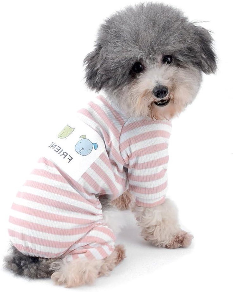 Huisdier Pyjama - Honden Jumpsuit - Comfortabel Slapen - Zacht Katoen - Maat L - Roze