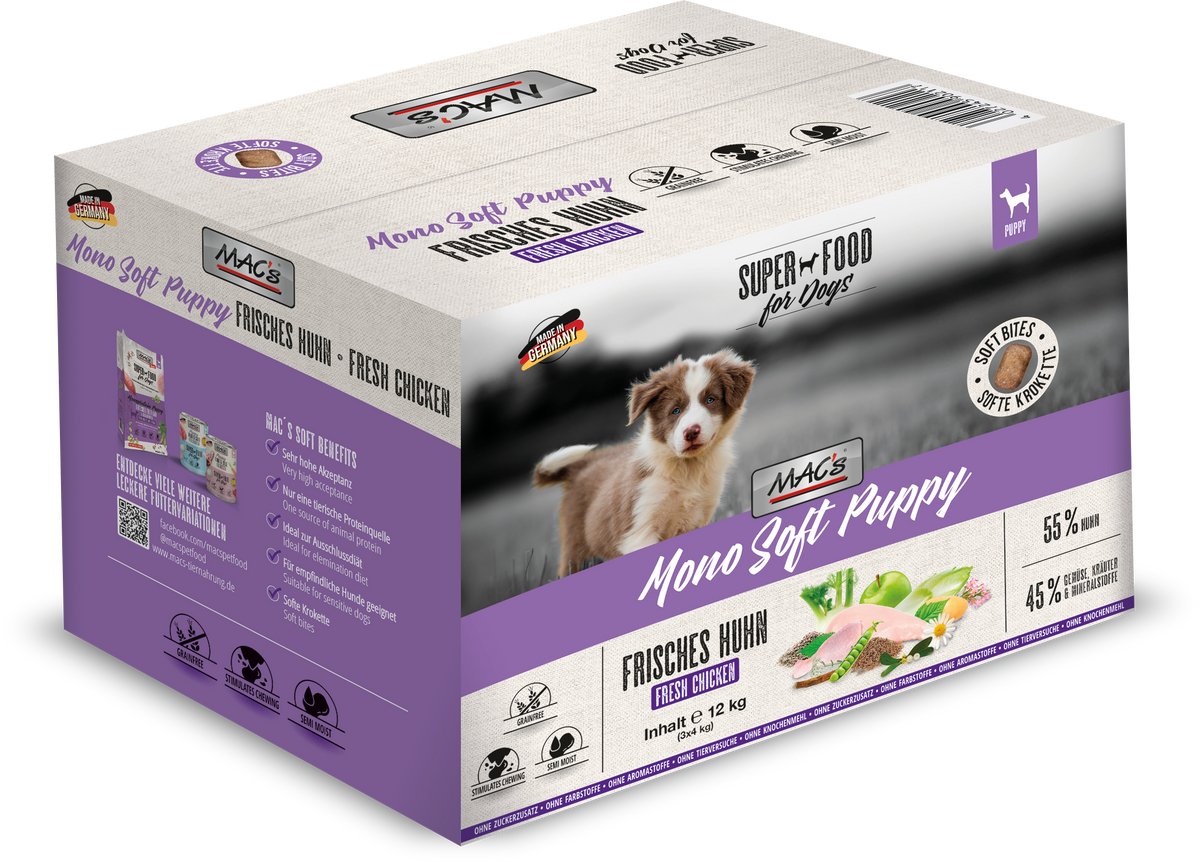 MACs MAC's DOG - Mono Soft Puppy Verse Kip - 3x4kg
