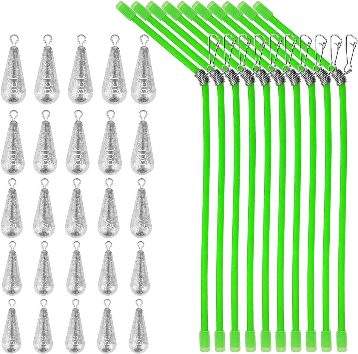 Visloodset - Hengel Lood - Vissen Buiten - Anti-klitten Ontwerp - 35 Stuks - Zilver