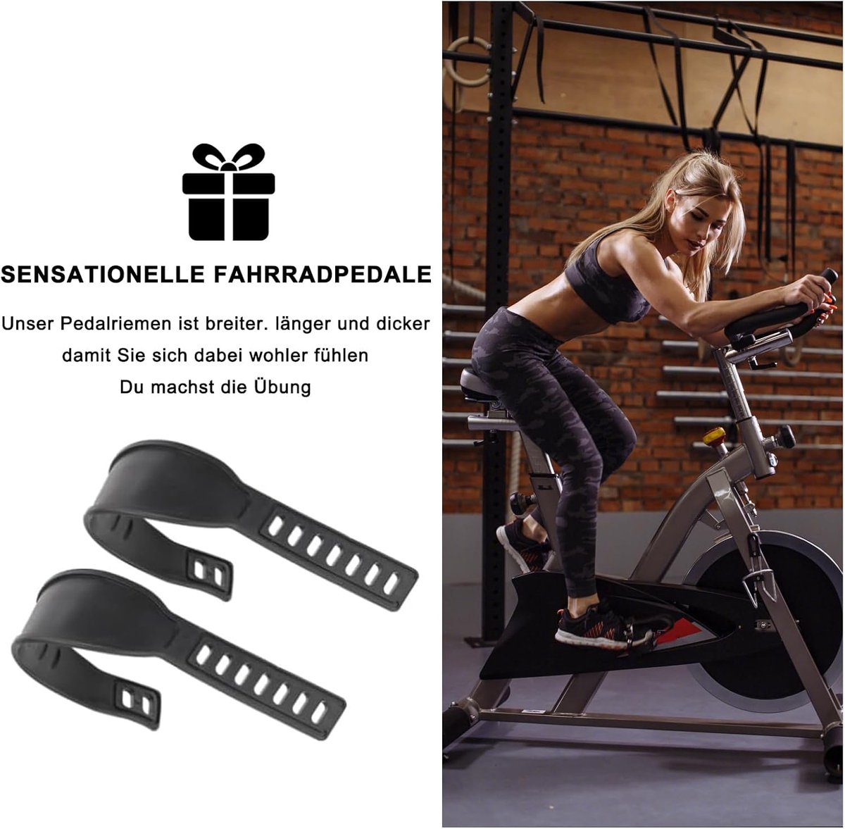 Pedaalriemen Hometrainer - Fietsriemen - Binnen Fietsen - Universele Pasvorm - 2 Stuks - Zwart