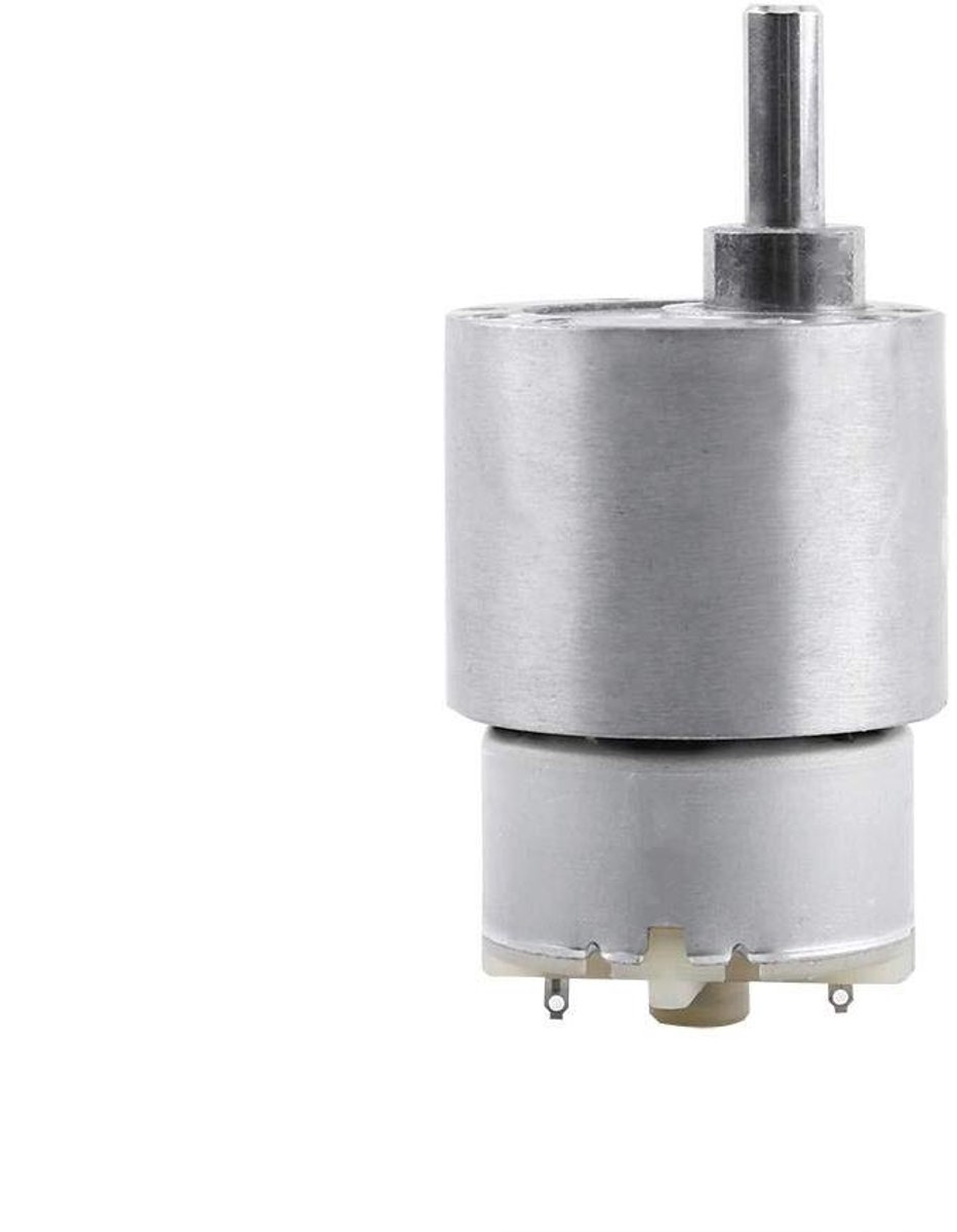 Elektrische Reductiemotor - Koppelmotor Tandwielkast - Doe-het-zelf Projecten - Laag Geluidsniveau - 37 mm Diameter - Metaal