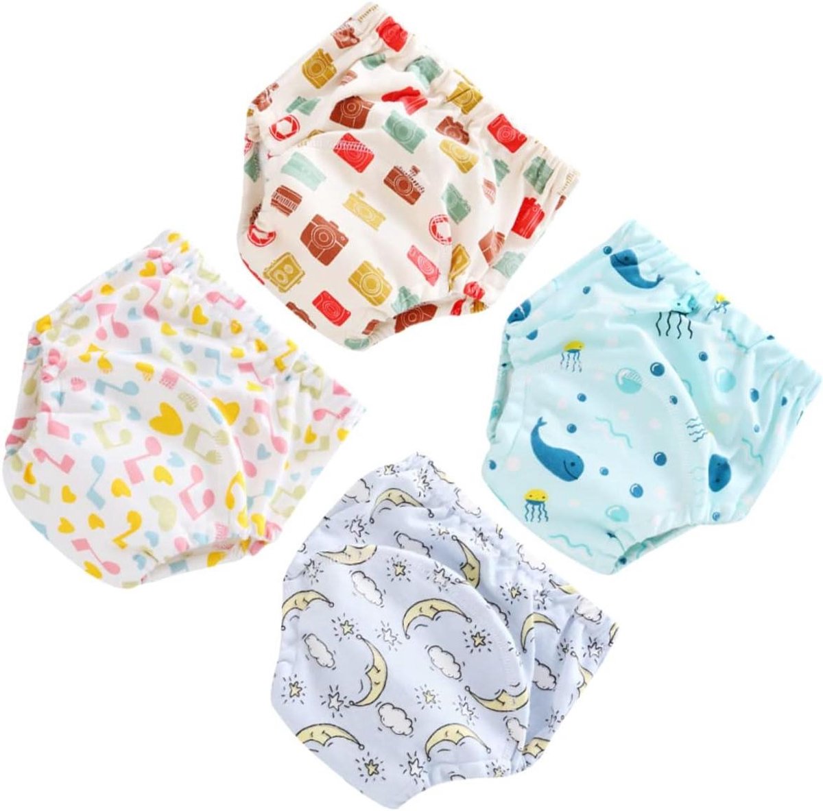 Baby Trainingsbroekjes - Luierbroekjes - Potty Training - Wasbaar en Ademend - Maat L - Cartoon Patroon