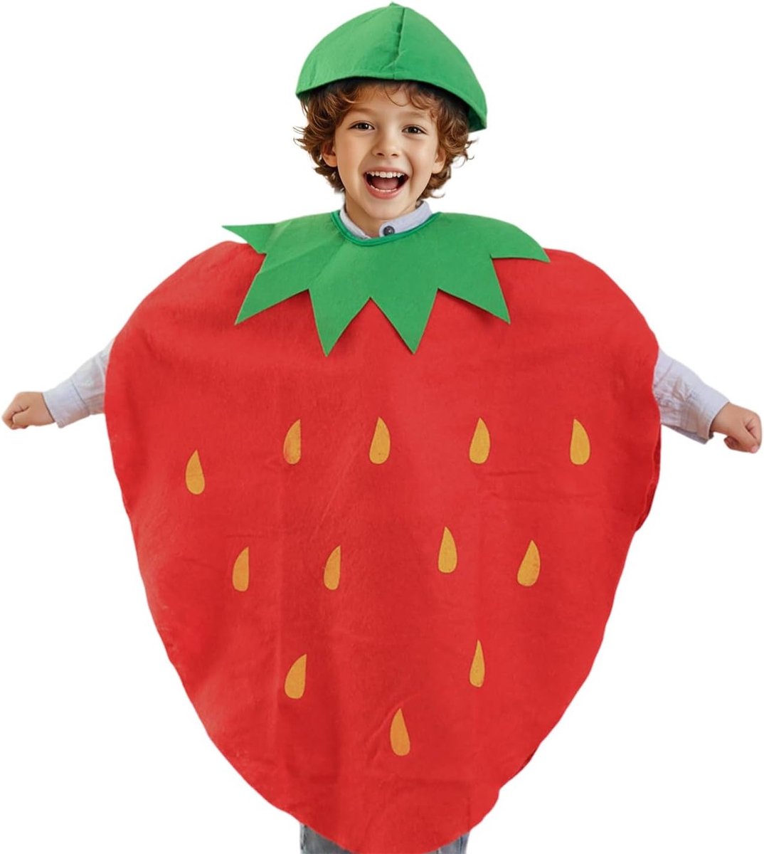 Leuke Aardbeien Kostuum voor Kinderen - Fruit Kostuum voor Jongens en Meisjes, Perfect voor Halloween en Carnaval