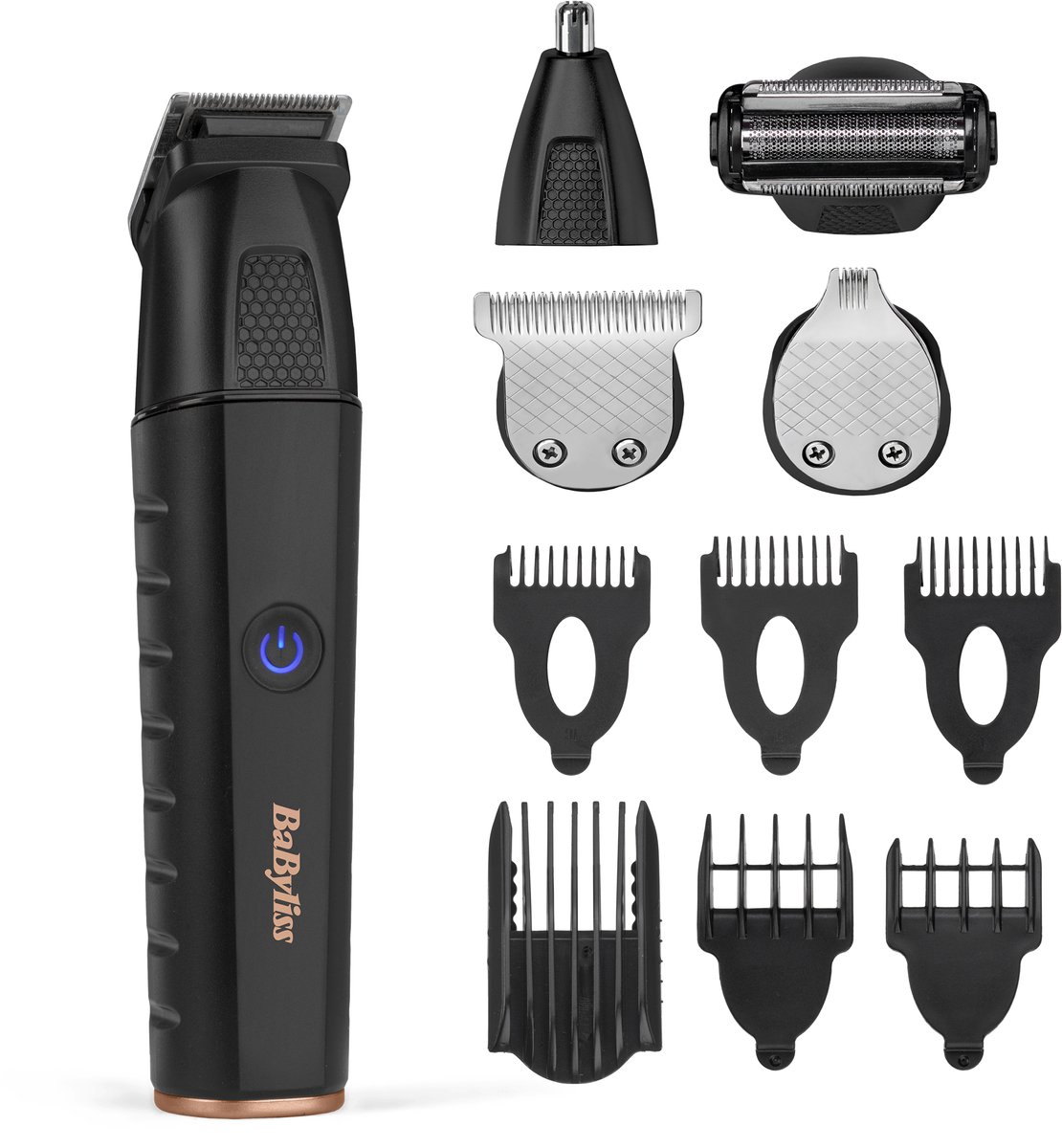 BaByliss Black Lithium 11 in 1 Multigroomer MT814E - 6 Opzetkammen (Baard, Kaaklijn, Lichaam) - 0.4mm - 10mm - 100% Waterproof