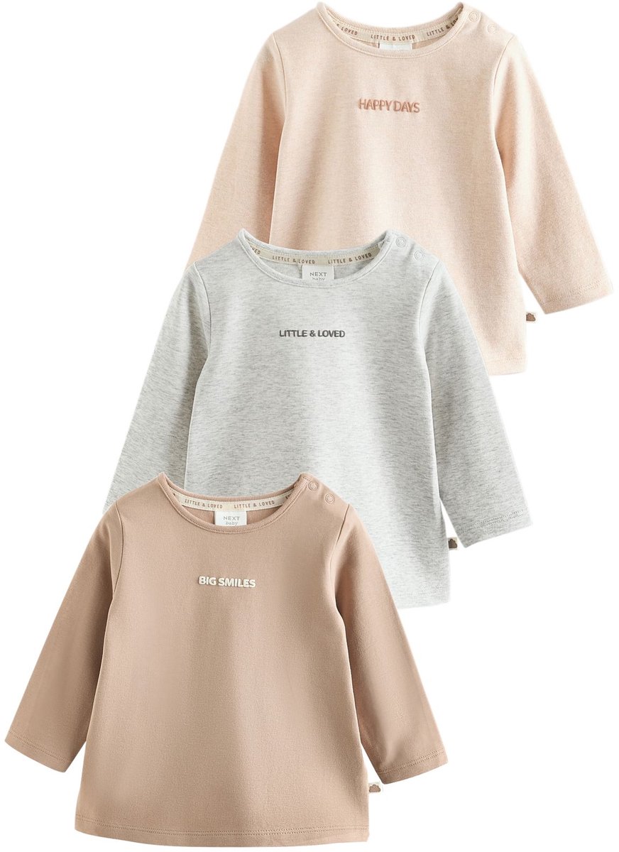 Next Set van 3 baby T-shirts met lange mouwen
